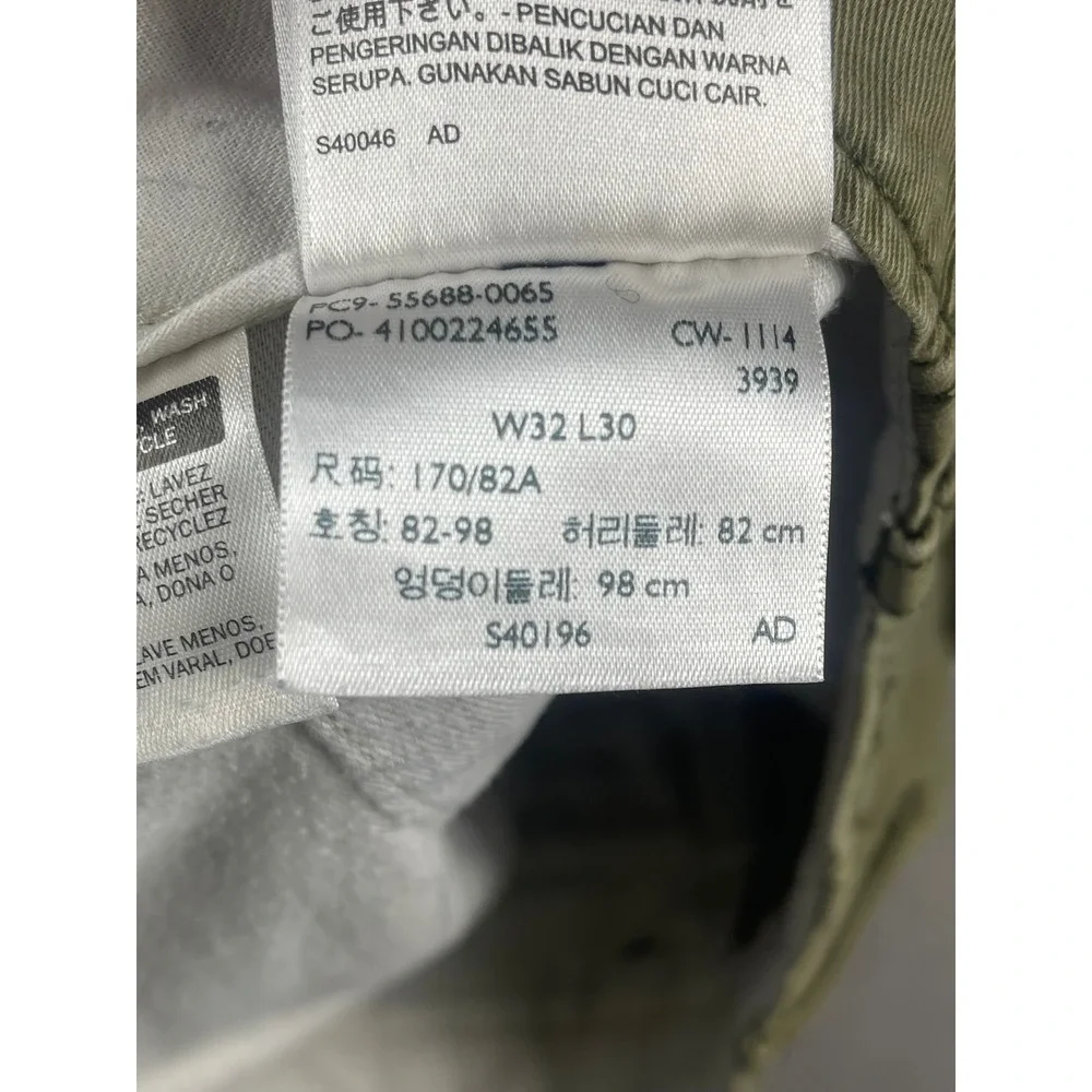 Levi's Mens Olive Green Cotton Twill Chino Pants Straight Leg W32 L30 55688-0065